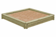 ELIAS Sandkasten aus Kantholz 7x7cm (grün) 180x180x24cm
