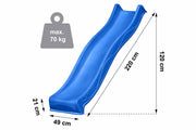Wellenrutsche 220 cm für Podesthöhe 120 cm (Blau)