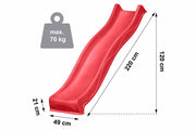 Wellenrutsche 220 cm für Podesthöhe 120 cm (Rot)