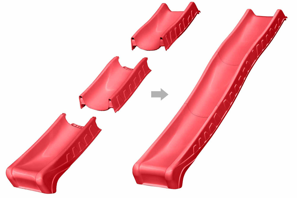 Wellenrutsche 290 cm für Podesthöhe 140–150 cm (Rot)
