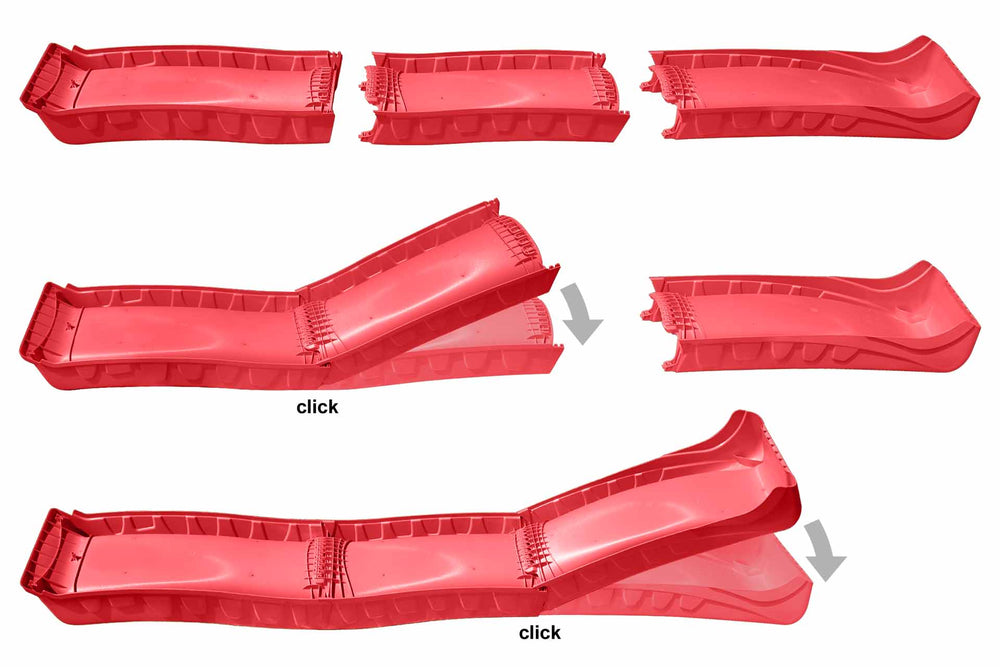 Wellenrutsche 290 cm für Podesthöhe 140–150 cm (Rot)