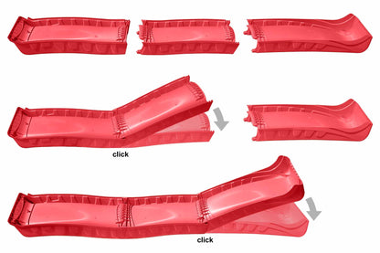 Wellenrutsche 290 cm für Podesthöhe 140–150 cm (Rot)