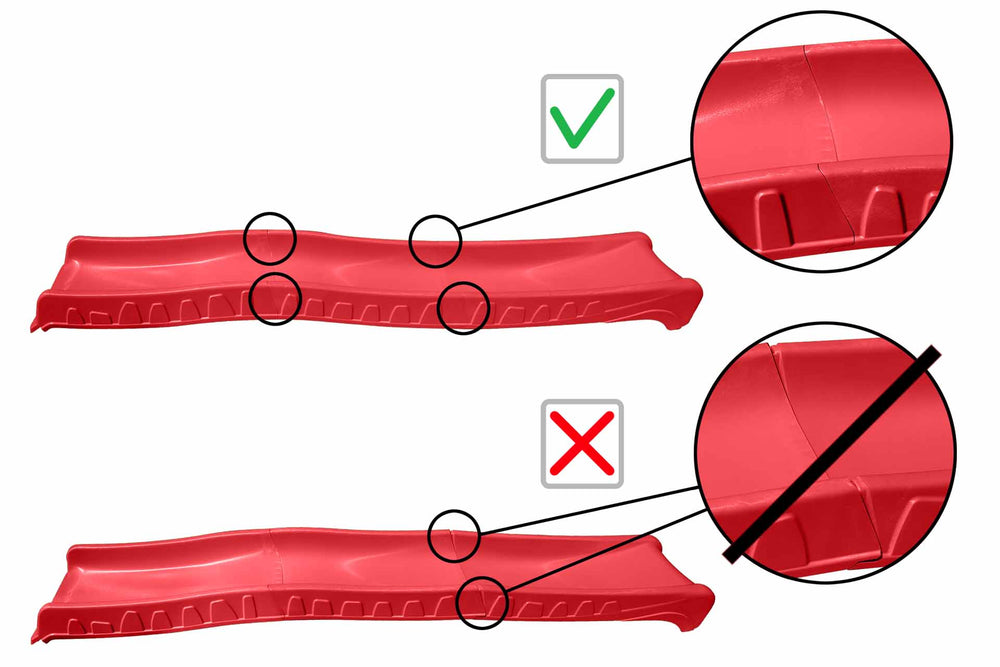 Wellenrutsche 290 cm für Podesthöhe 140–150 cm (Rot)
