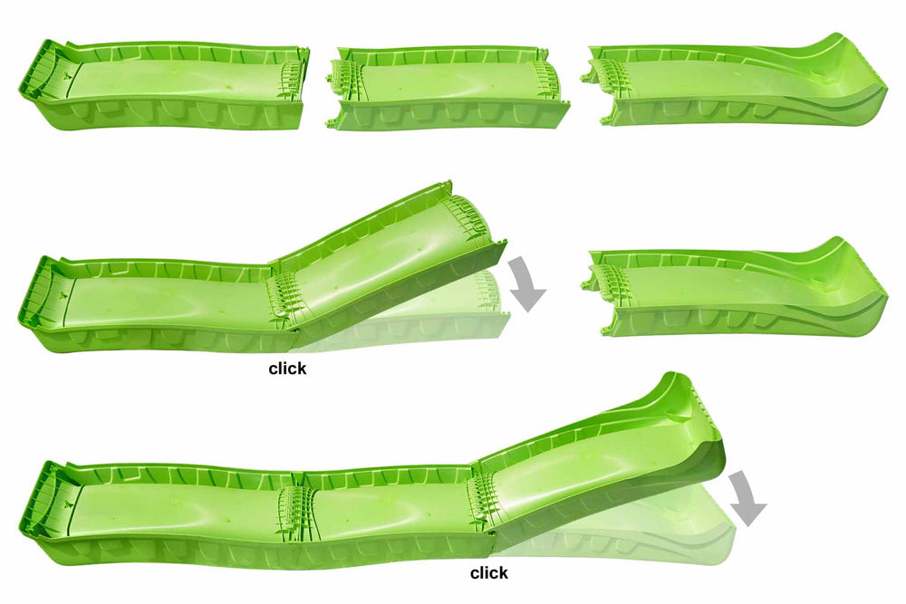 Wellenrutsche 290 cm für Podesthöhe 140–150 cm (Limongrün)