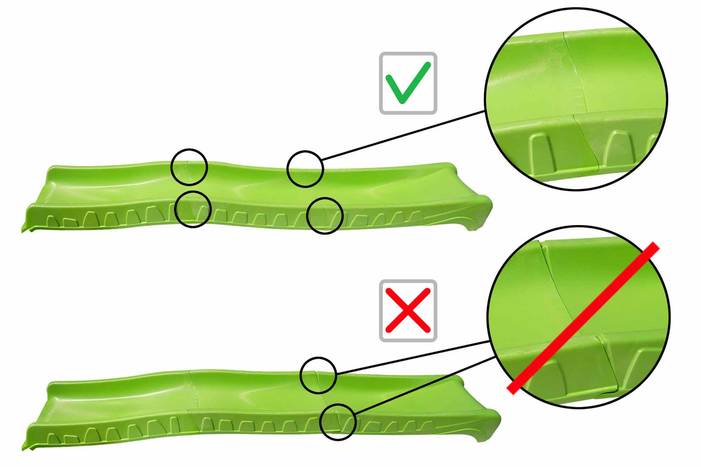 Wellenrutsche 290 cm für Podesthöhe 140–150 cm (Limongrün)