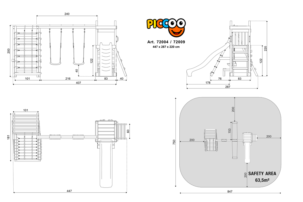 ACTIVE Klettergerüst aus Holz Piccoo Pro