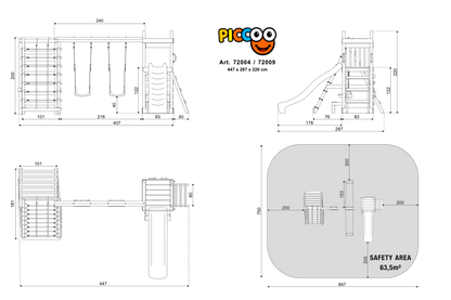 ACTIVE Klettergerüst aus Holz Piccoo Pro