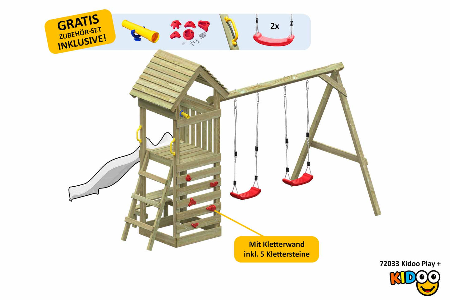ACTIVE Kletterturm aus Holz Kidoo Play+