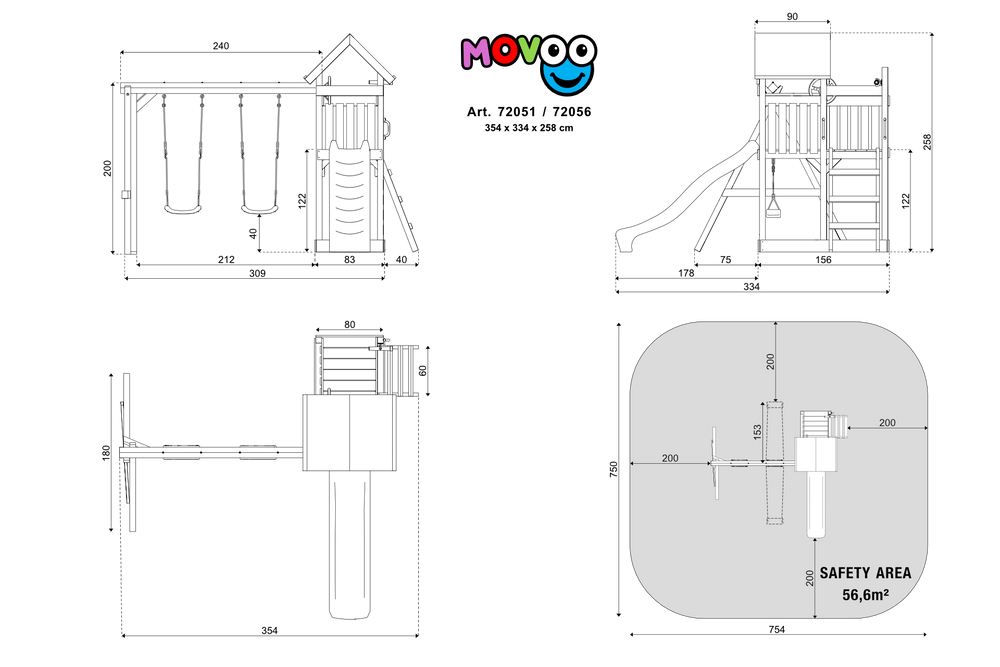 ACTIVE Spielturm aus Holz Movoo Play