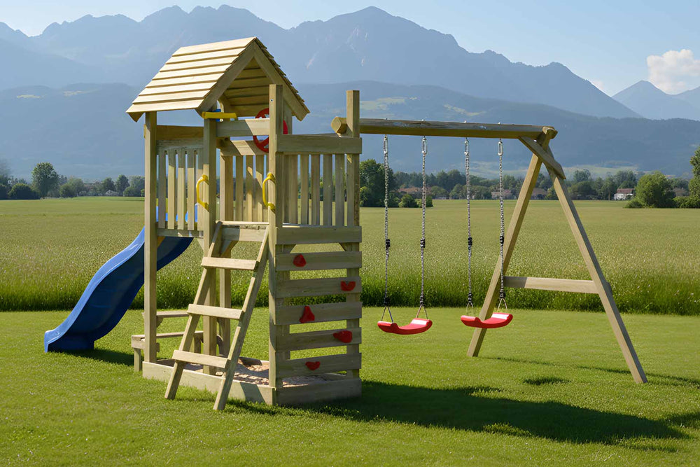 ACTIVE Kletterturm aus Holz Lunoo Play+