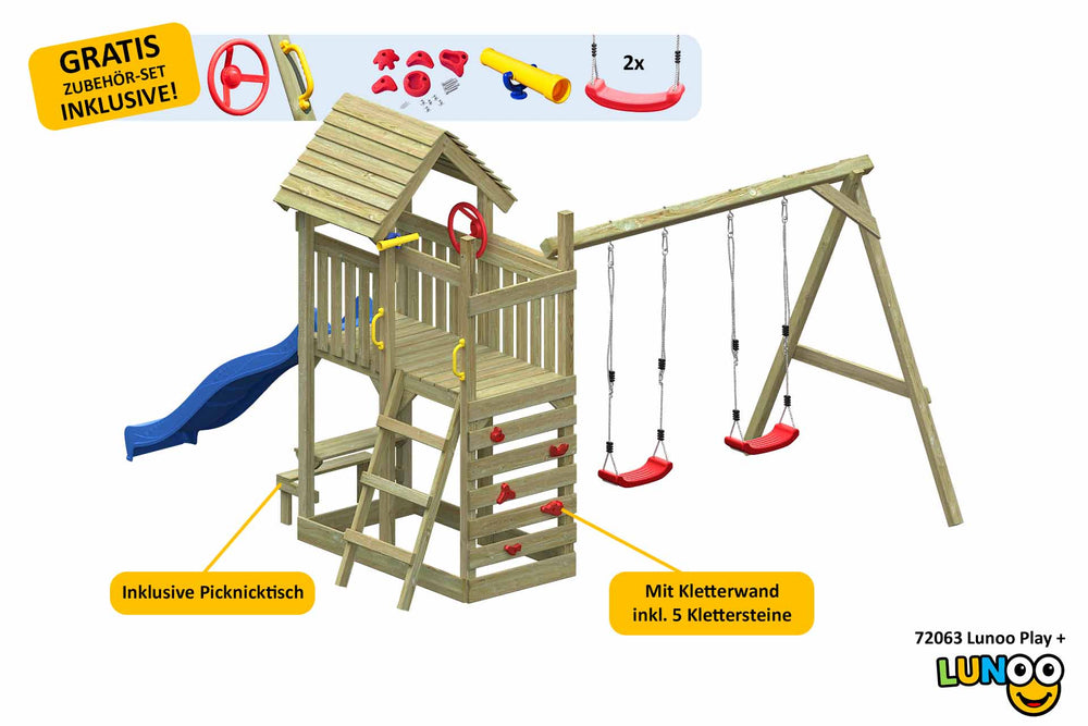ACTIVE Kletterturm aus Holz Lunoo Play+