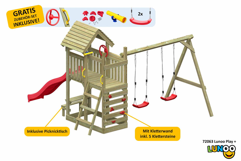 ACTIVE Kletterturm aus Holz Lunoo Play+