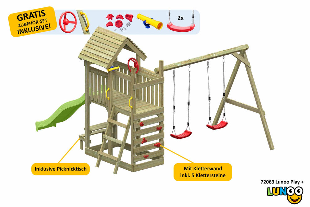 ACTIVE Kletterturm aus Holz Lunoo Play+