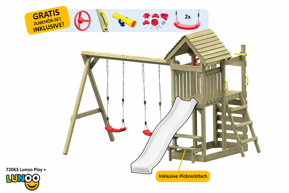 ACTIVE Kletterturm aus Holz Lunoo Play+