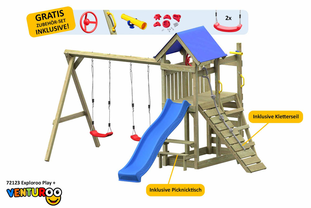 ACTIVE Kletterturm aus Holz Exploroo Play+