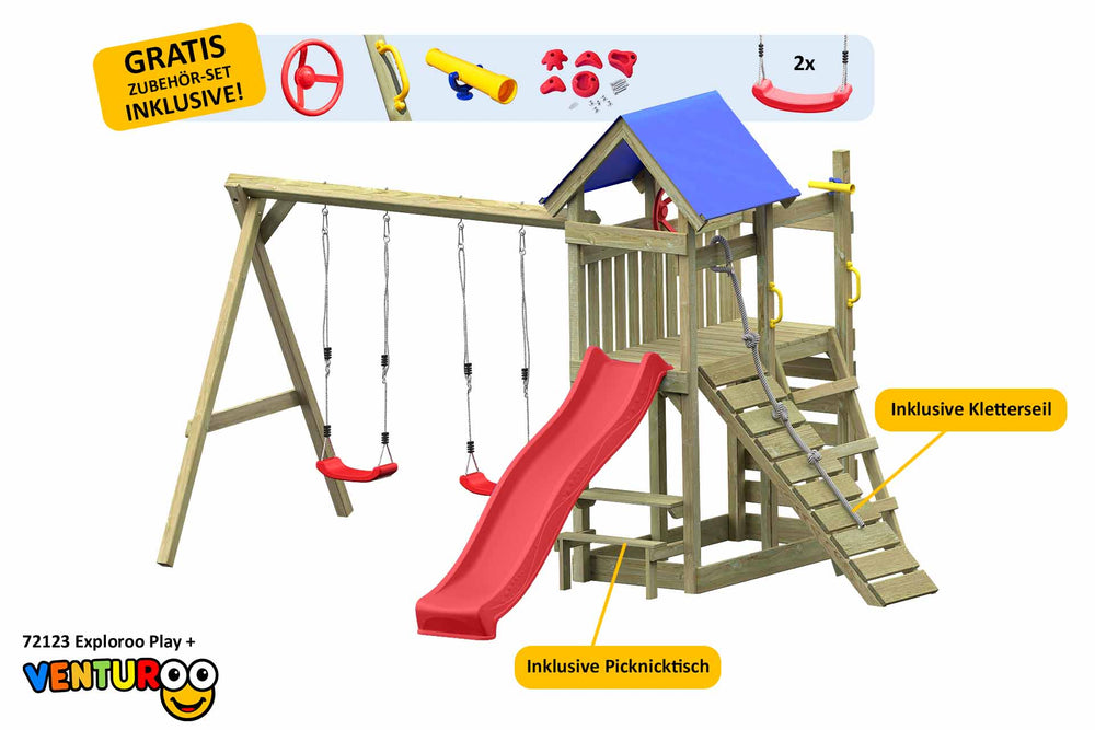 ACTIVE Kletterturm aus Holz Exploroo Play+