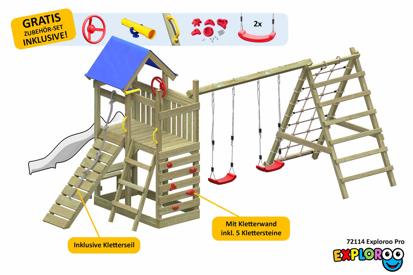 ACTIVE Klettergerüst aus Holz Exploroo Pro