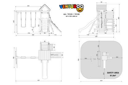 ACTIVE Kletterturm aus Holz Venturoo Play+