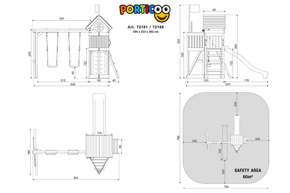 ACTIVE Spielturm aus Holz Porticoo Play