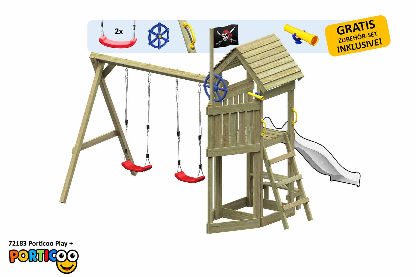 ACTIVE Kletterturm aus Holz Porticoo Play+