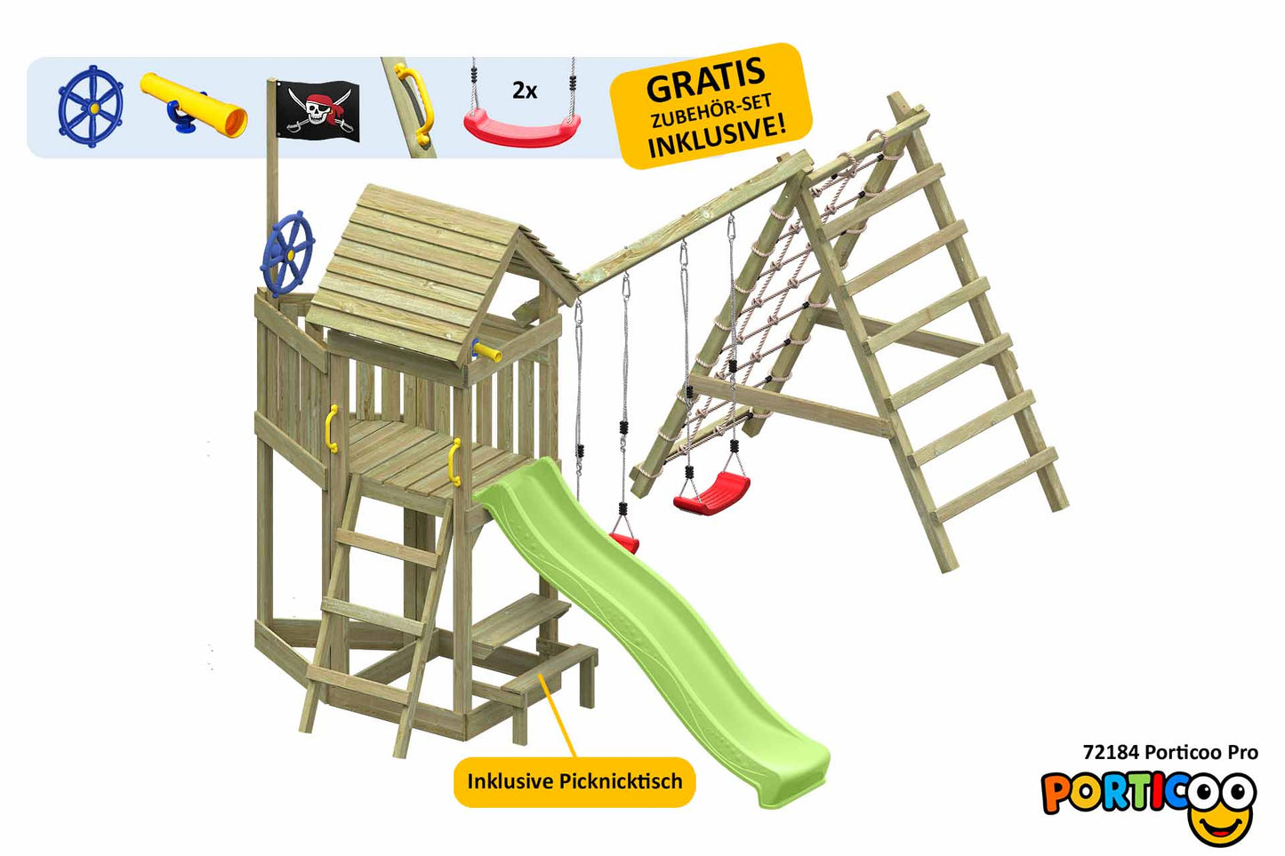 ACTIVE Klettergerüst aus Holz Porticoo Pro