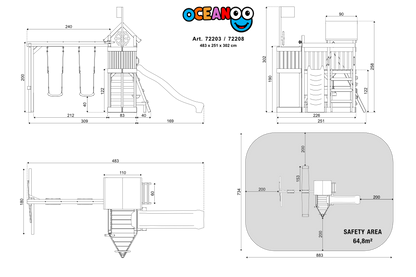 ACTIVE Kletterturm aus Holz Oceanoo Play+