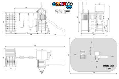 ACTIVE Klettergerüst aus Holz Oceanoo Pro