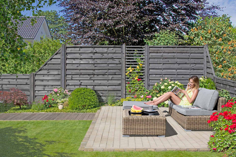 CLASSIC Dichtzaun gerade (grau) 90x180cm