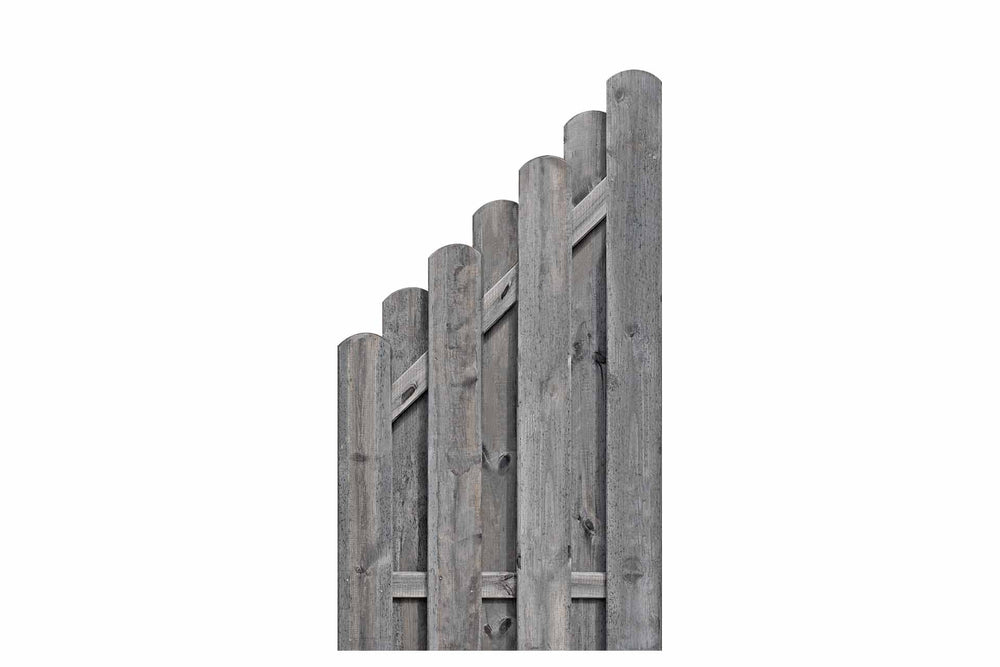 BOLEO Bohlenzaun Abschlusselement klein (grau) 90x160/90cm