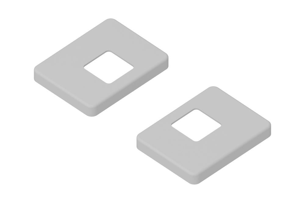 Pfostenträger-Abdeckung für Alu-Tor-Pfosten 2er-Set, silber 15x20x2cm