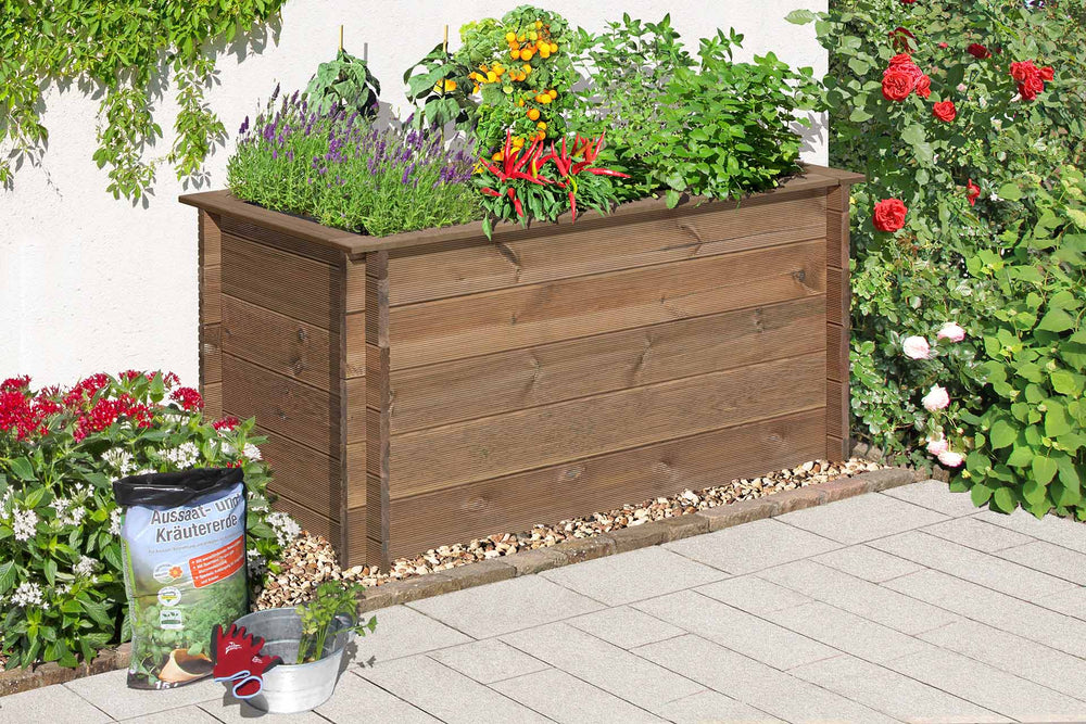 TERRA Hochbeet aus Holz 150 x 75 x 75 cm