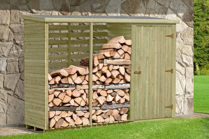 Kaminholzregal WARO mit Geräteschrank 2,8 m³