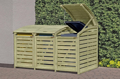 Mülltonnenabtrennung für 3 Tonnen 225x90x120cm