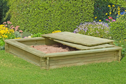 Sandkastenabdeckung aus Holz für Sandkästen 180 x 180 cm